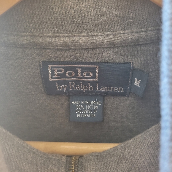 Polo Ralph Lauren Gray 1/4 Zip Men's Pullover Sweater Shirt Size Medium - Picture 4 of 4